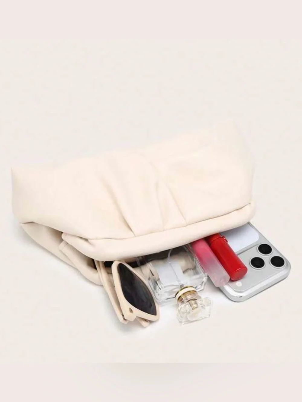 Apricot Woven Clutch Bag -